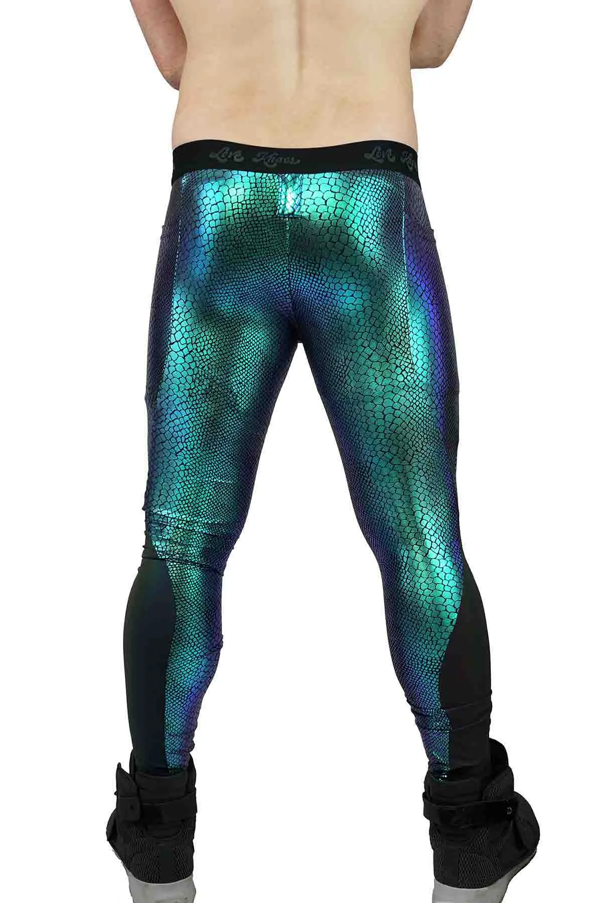 Sure! Heres an optimized title for the product:

Vibrant Viper Green Athletic Performance Meggings for Men