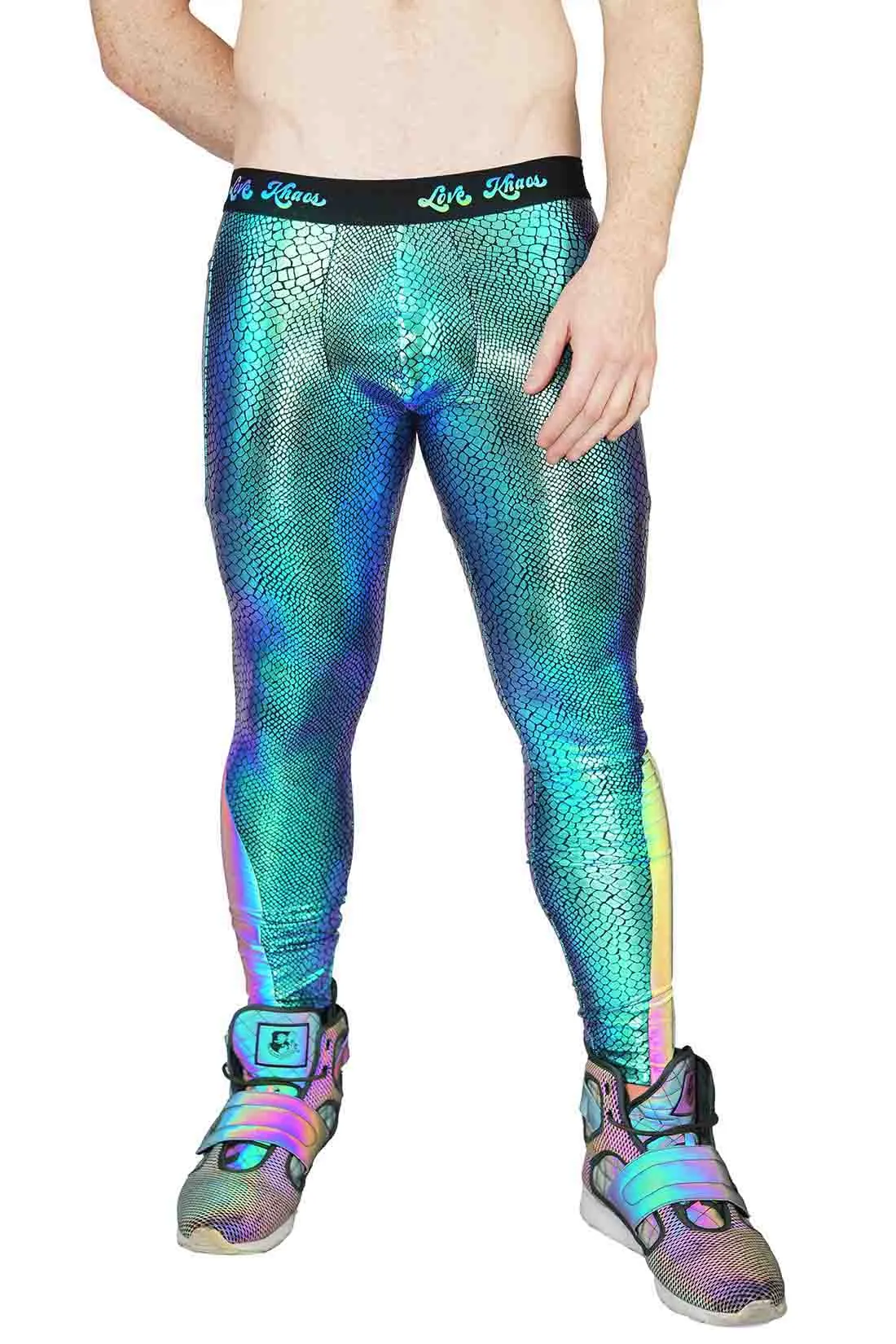 Sure! Heres an optimized title for the product:

Vibrant Viper Green Athletic Performance Meggings for Men