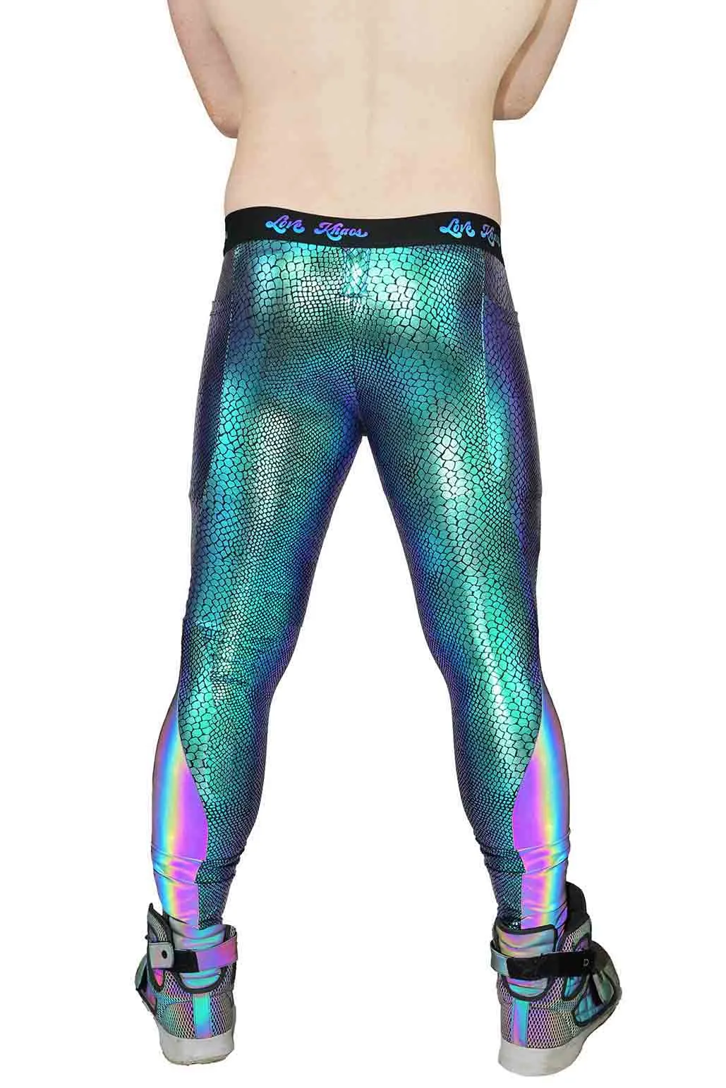 Sure! Heres an optimized title for the product:

Vibrant Viper Green Athletic Performance Meggings for Men