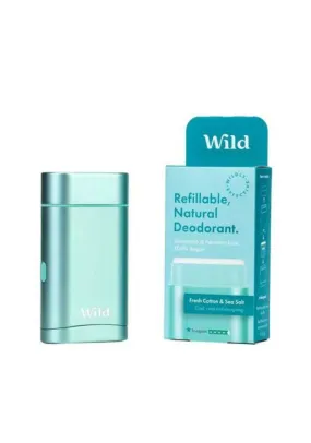 Wild Aqua Case and Fresh Cotton & Sea Salt Deo Refill- Starter Pack