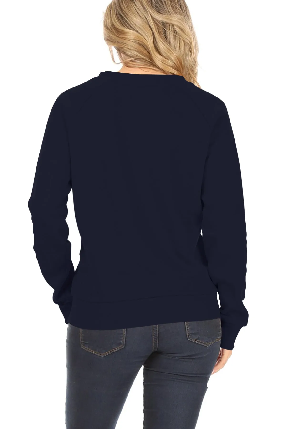 Women's Casual Pullover Fleece Long Sleeve Basic Crew Neck Solid Sweatshirt